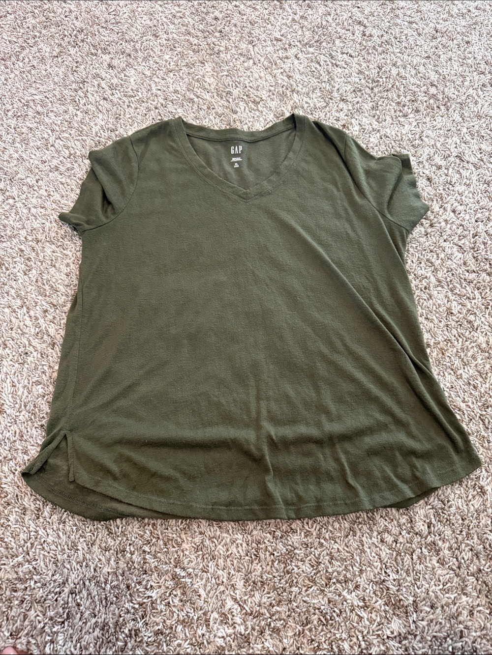 GAP Olive Green Short-Sleeve V-Neck Tee